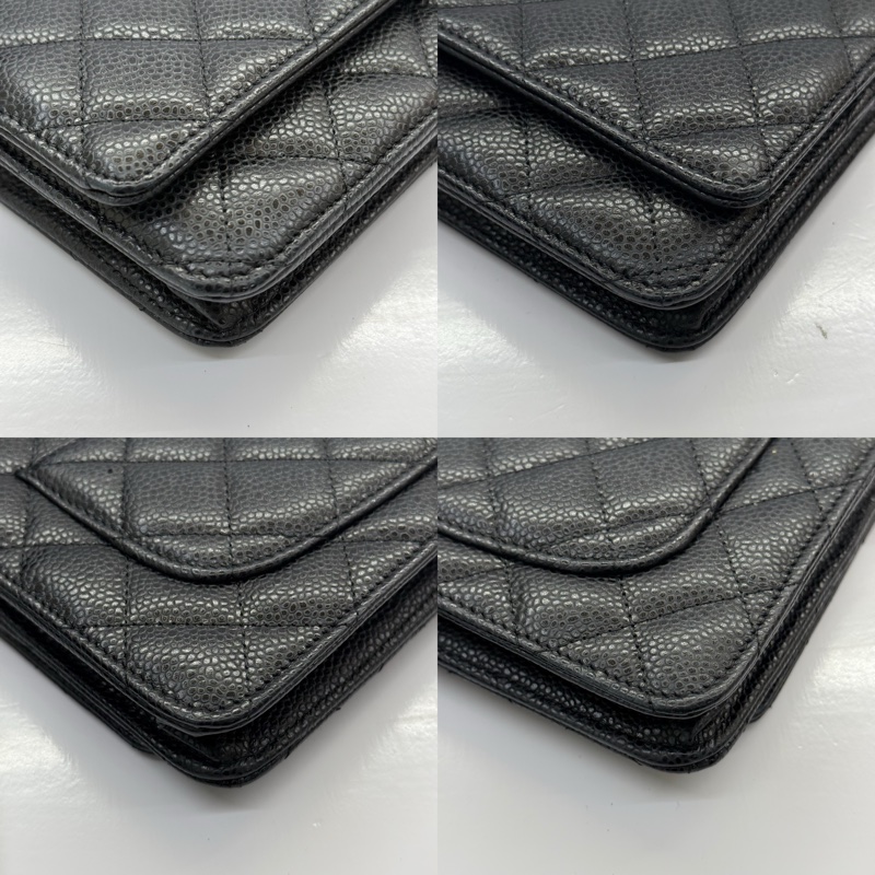 CHANEL 香奈兒 黑色荔枝紋牛皮WOC斜背包-4