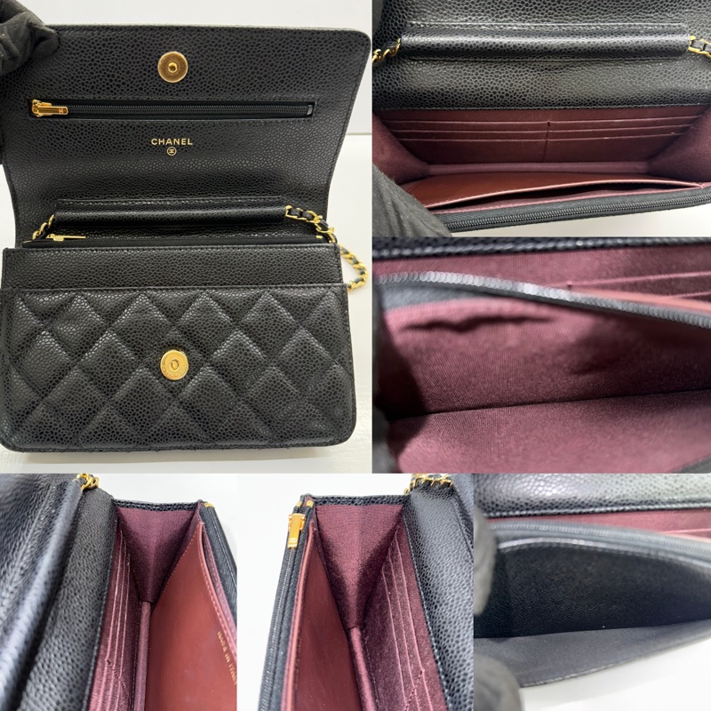 CHANEL 香奈兒 黑色荔枝紋牛皮WOC斜背包-6