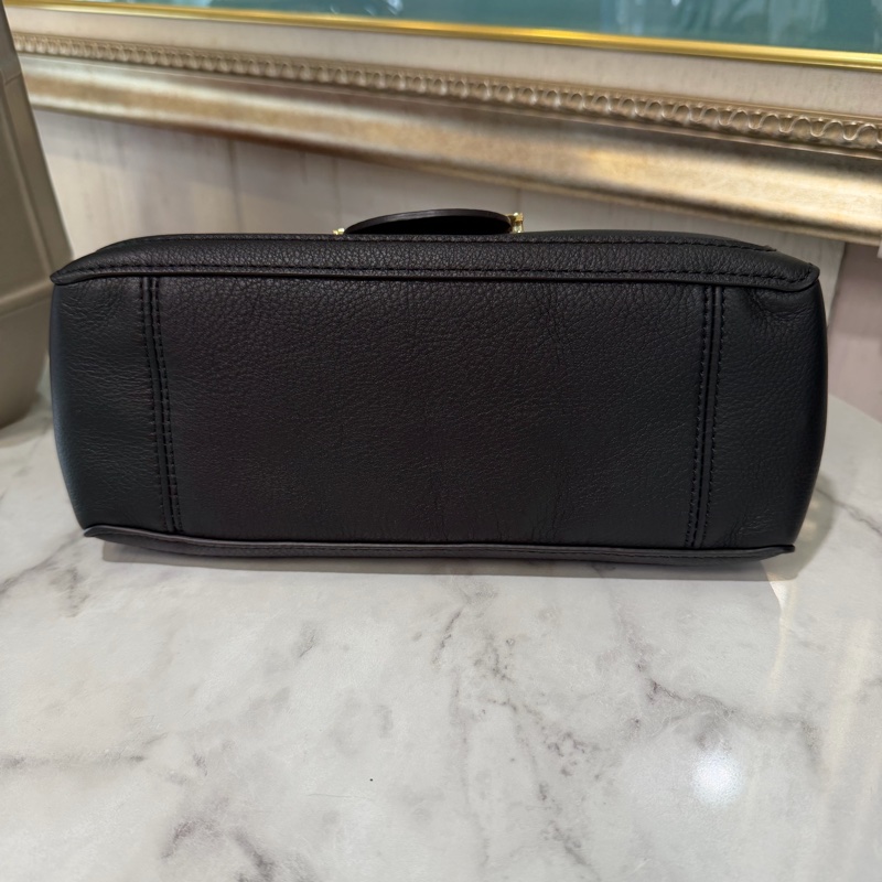 LV 黑牛皮Doupline Soft MM金釦肩斜背包M25209-4