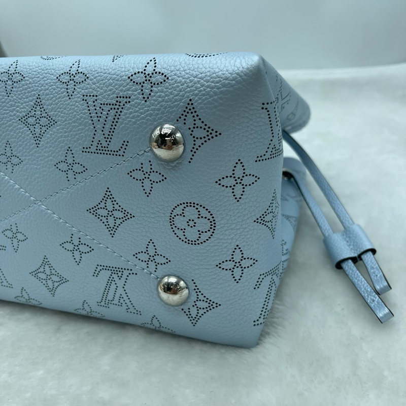 路易威登/Louis Vuitton Bella M21144    月光女神鏤花穿孔抽繩開合水桶包手提包單肩包斜挎包 藍色芯片款-5