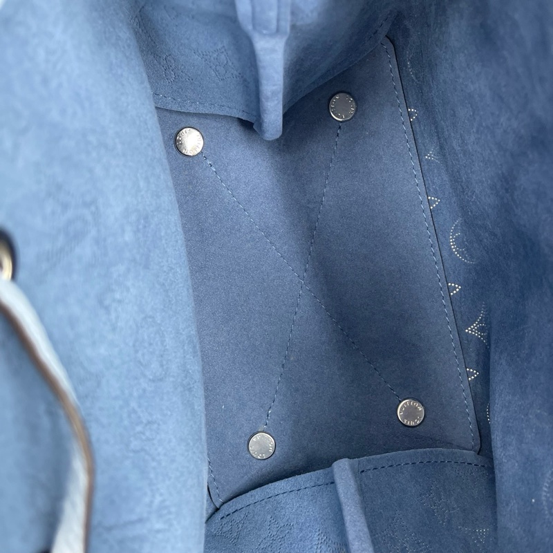 路易威登/Louis Vuitton Bella M21144    月光女神鏤花穿孔抽繩開合水桶包手提包單肩包斜挎包 藍色芯片款-7