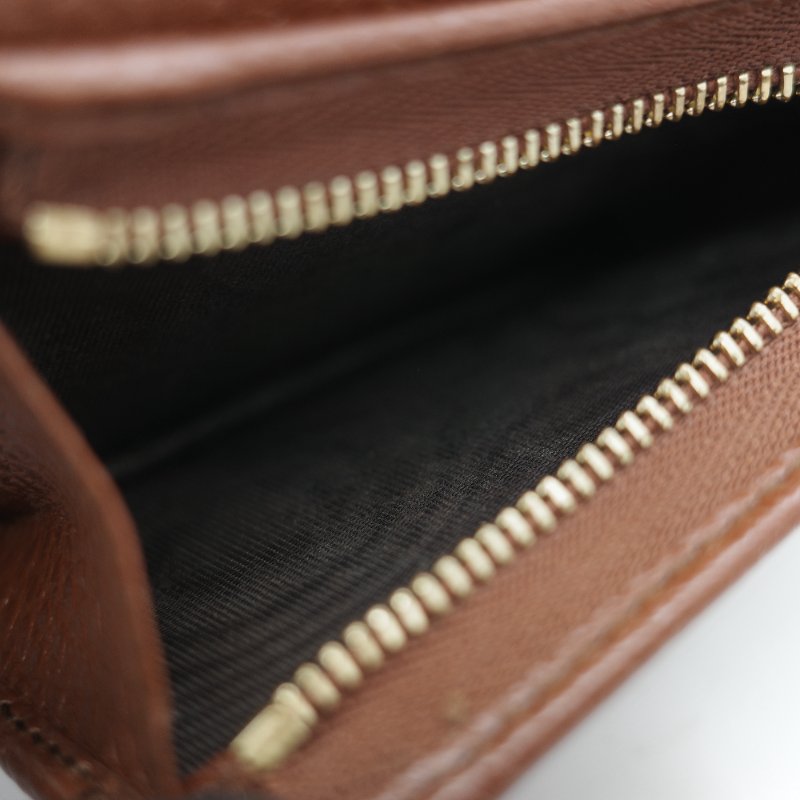 Gucci 古馳 Horsebit 1955 單寧藍 GG 緹花帆布 棕色小牛皮  馬銜扣 雙折式對折短夾-19