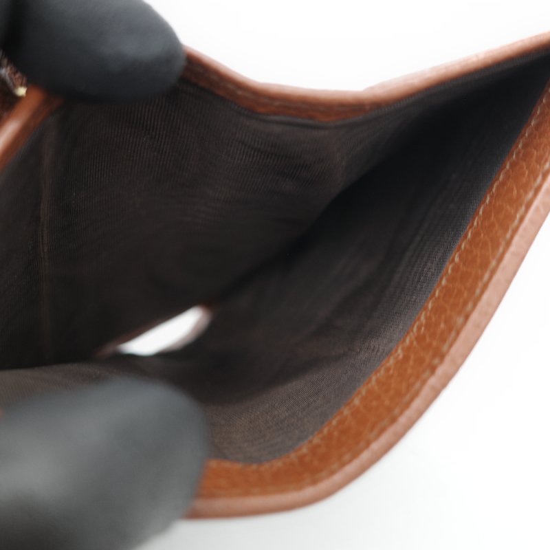 Gucci 古馳 Horsebit 1955 單寧藍 GG 緹花帆布 棕色小牛皮  馬銜扣 雙折式對折短夾-20