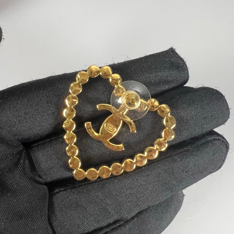 CHANEL L23/C 愛心水鑽耳環-2