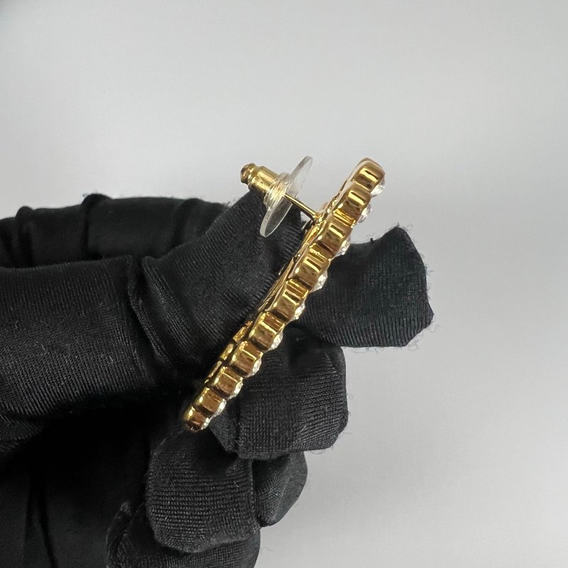 CHANEL L23/C 愛心水鑽耳環-6