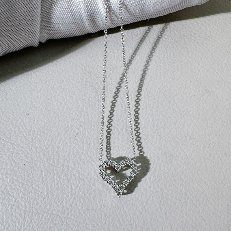 Tiffany & Co. 蒂芙尼 心形滿鑽項鍊 小號-4