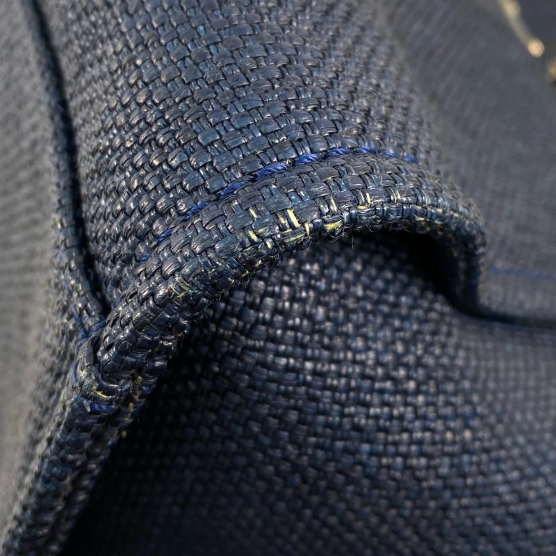 △ Chanel 香奈兒 Navy Raffia Gold Tone Metal Deauville Chain Shoulder Bag No.26 深藍色拉菲草金色金屬鎖鏈肩背袋No.26 - 267005850-5