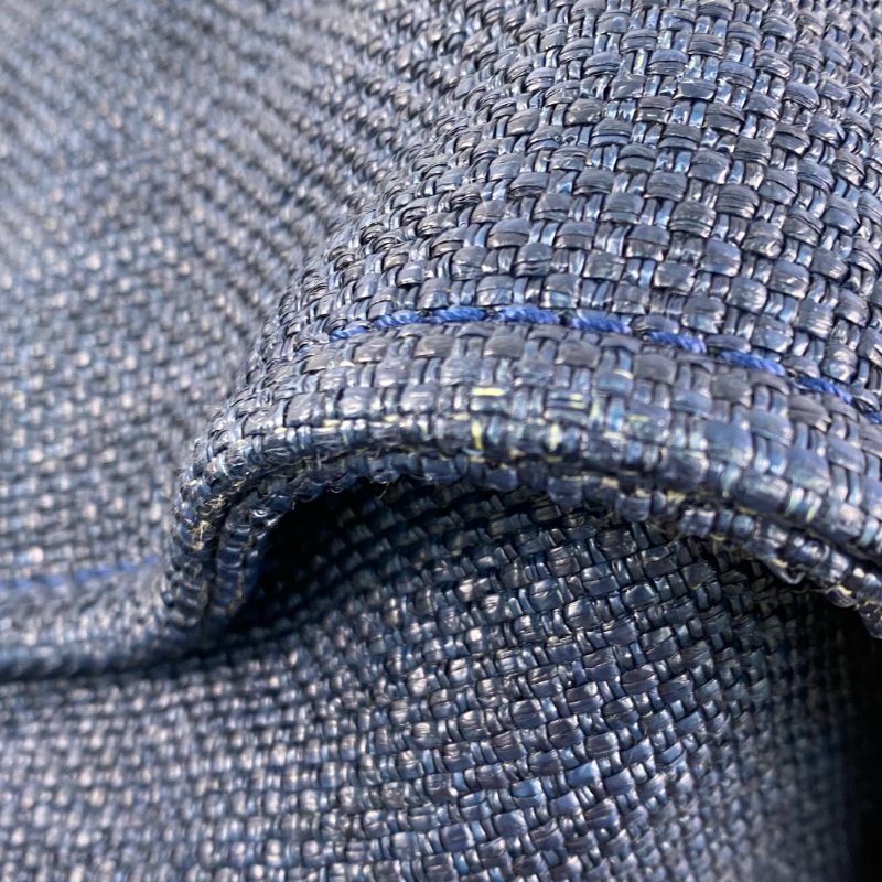 △ Chanel 香奈兒 Navy Raffia Gold Tone Metal Deauville Chain Shoulder Bag No.26 深藍色拉菲草金色金屬鎖鏈肩背袋No.26 - 267005850-6