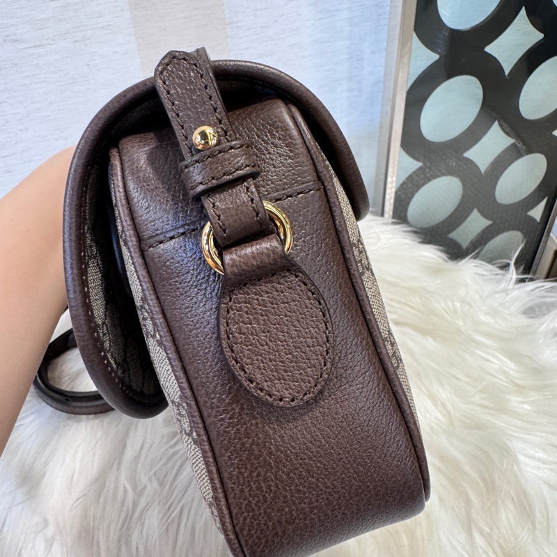 Gucci Ophidia 磁吸下蓋拉鏈雙背帶斜背包 離櫃未使用-4