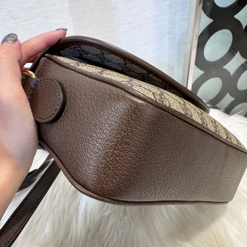 Gucci Ophidia 磁吸下蓋拉鏈雙背帶斜背包 離櫃未使用-7