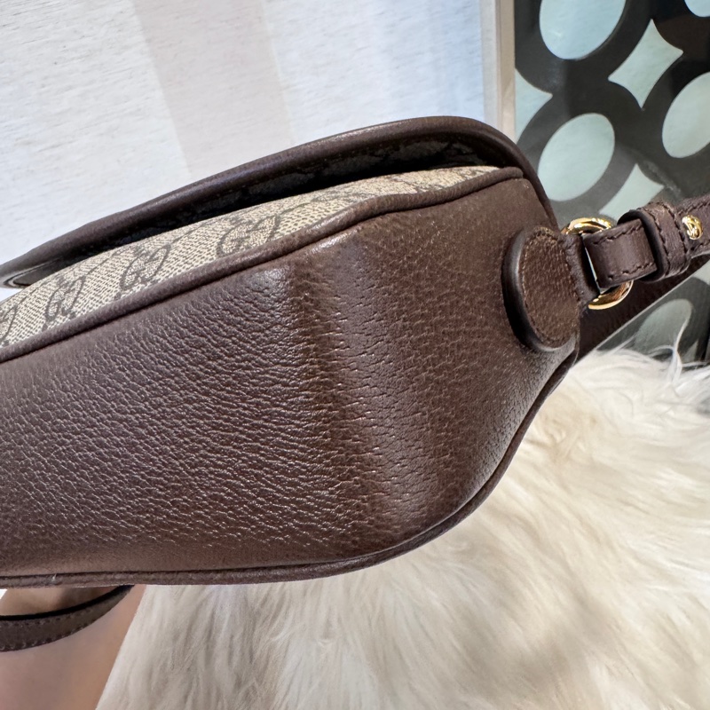 Gucci Ophidia 磁吸下蓋拉鏈雙背帶斜背包 離櫃未使用-8