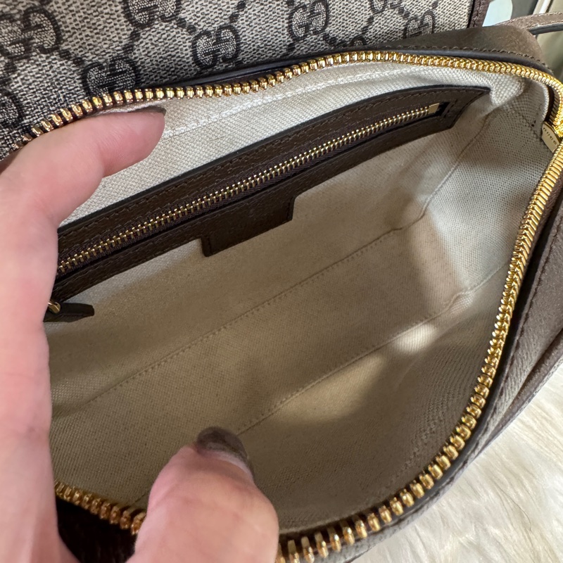 Gucci Ophidia 磁吸下蓋拉鏈雙背帶斜背包 離櫃未使用-11