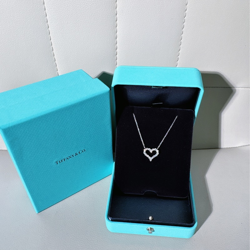 Tiffany & Co. 蒂芙尼 心形鑲鑽項鍊 中號-0