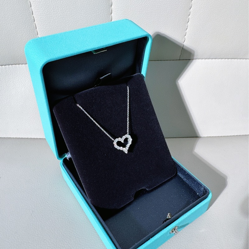 Tiffany & Co. 蒂芙尼 心形鑲鑽項鍊 中號-3