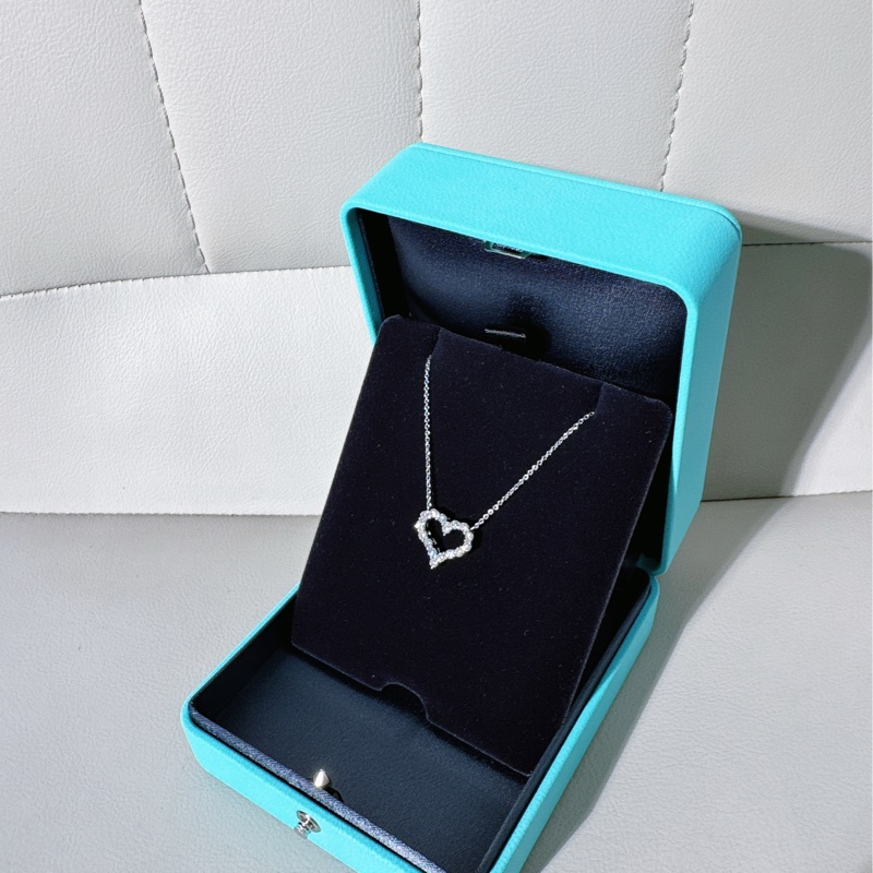 Tiffany & Co. 蒂芙尼 心形鑲鑽項鍊 中號-4