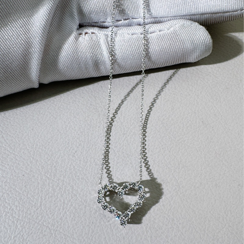 Tiffany & Co. 蒂芙尼 心形鑲鑽項鍊 中號-5