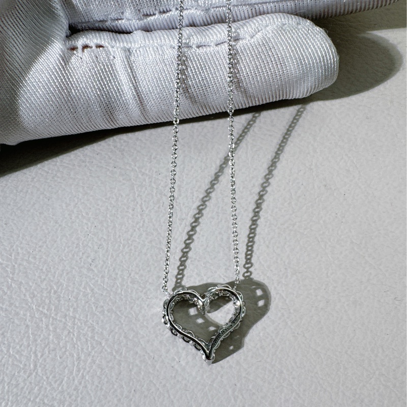 Tiffany & Co. 蒂芙尼 心形鑲鑽項鍊 中號-6
