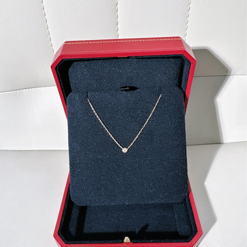 Cartier卡地亞 D'Amour玫瑰金飛碟小號項鍊，9 分鑽-1