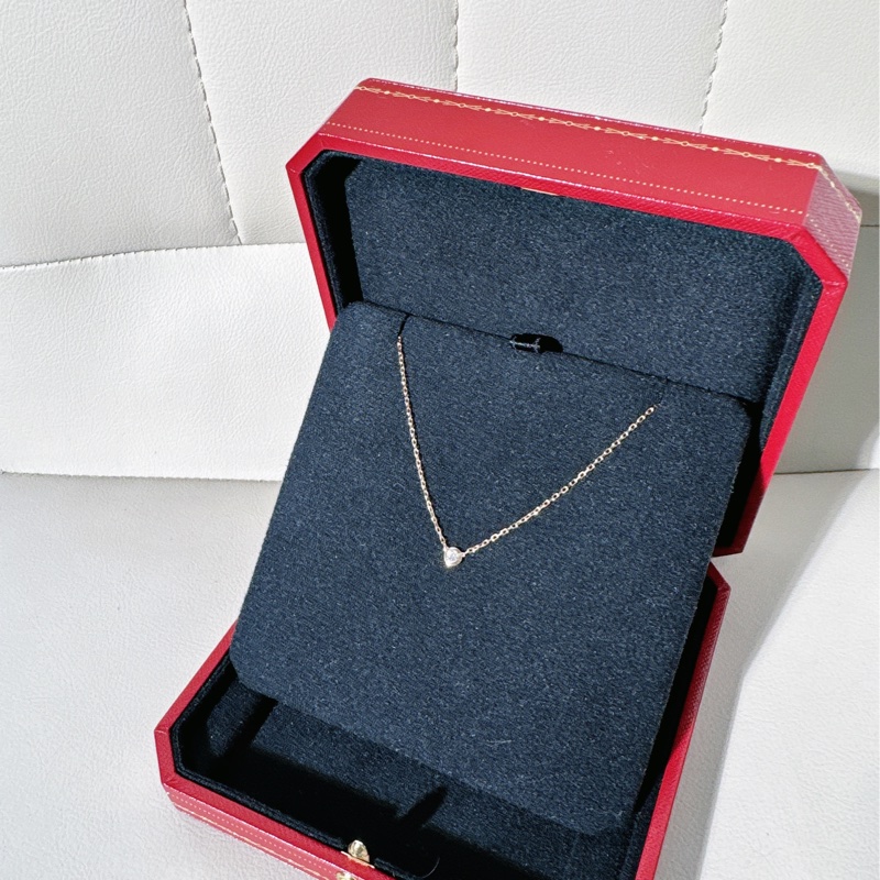 Cartier卡地亞 D'Amour玫瑰金飛碟小號項鍊，9 分鑽-4