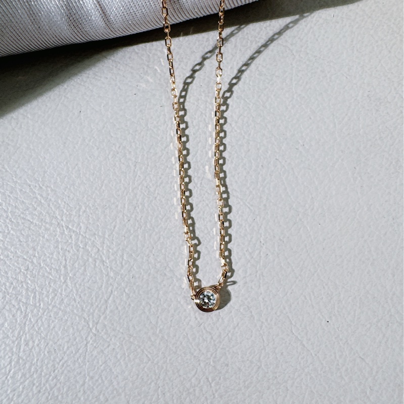 Cartier卡地亞 D'Amour玫瑰金飛碟小號項鍊，9 分鑽-5