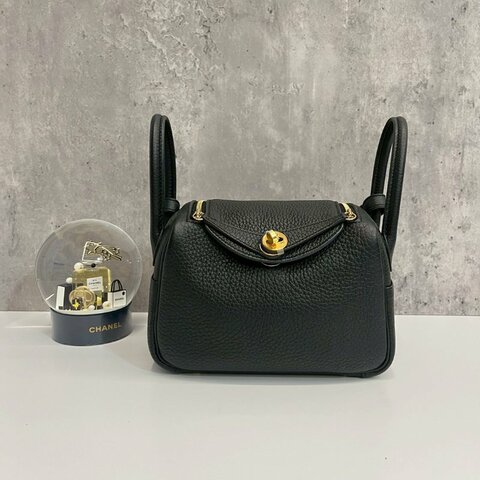 Hermes Mini Lindy 黑金 U刻