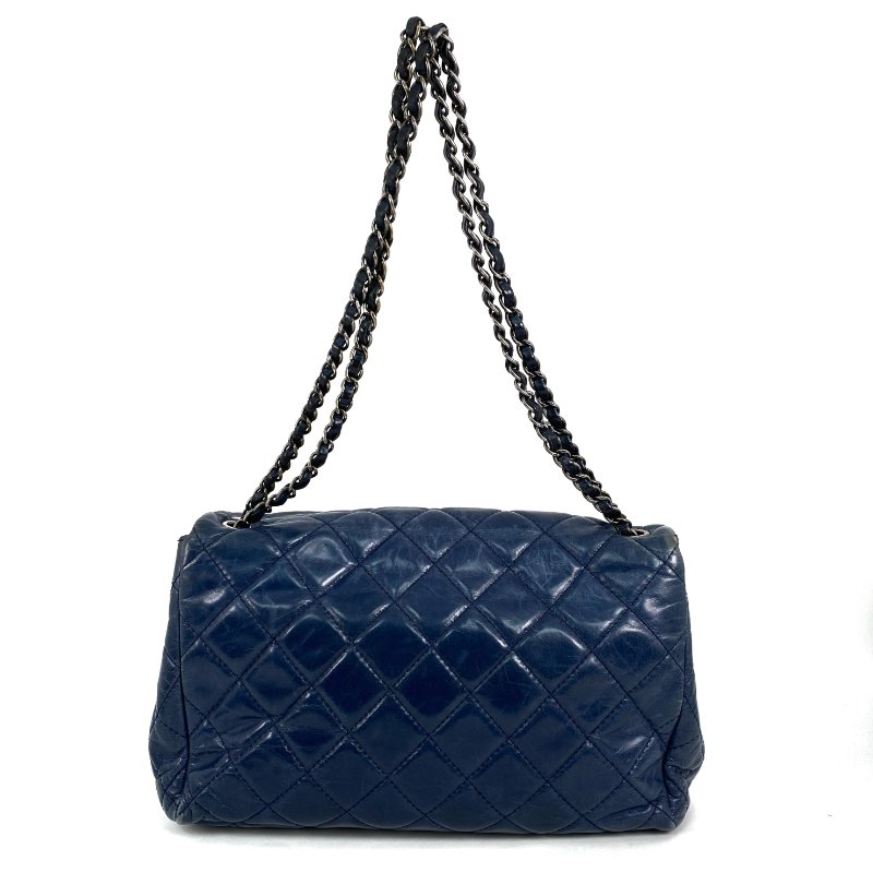 △ Chanel 香奈兒 Navy Calfskin Ruthenium-Finish Metal Single Flap Chain Shoulder Bag No.20 深藍色小牛皮鍍釕金屬鎖鏈肩背袋No.20 - 267005704-3