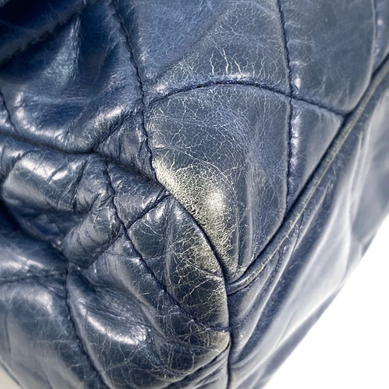 △ Chanel 香奈兒 Navy Calfskin Ruthenium-Finish Metal Single Flap Chain Shoulder Bag No.20 深藍色小牛皮鍍釕金屬鎖鏈肩背袋No.20 - 267005704-6