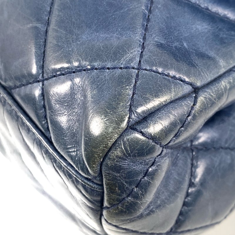 △ Chanel 香奈兒 Navy Calfskin Ruthenium-Finish Metal Single Flap Chain Shoulder Bag No.20 深藍色小牛皮鍍釕金屬鎖鏈肩背袋No.20 - 267005704-7