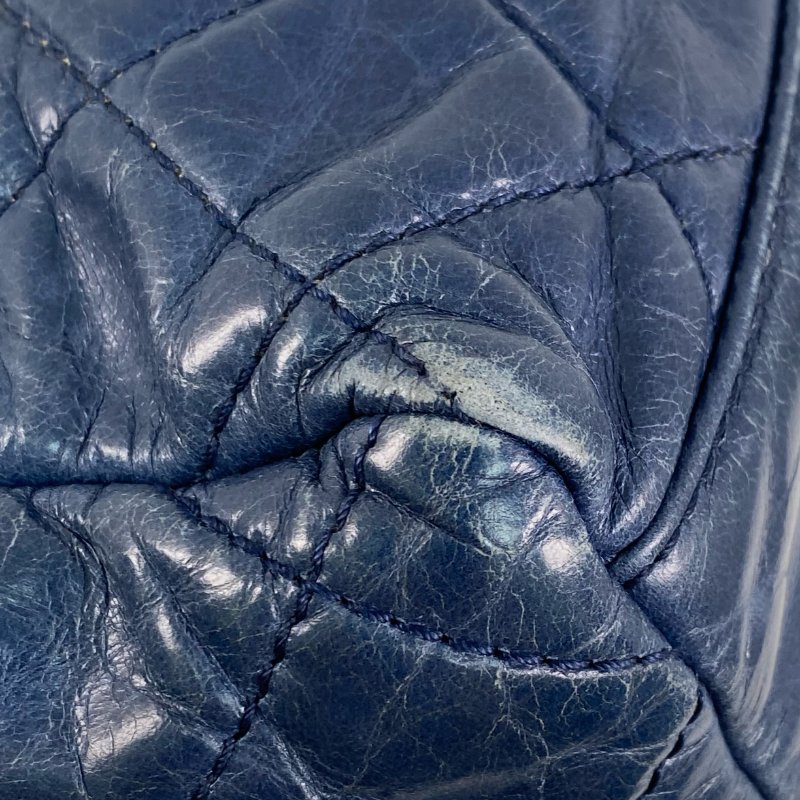 △ Chanel 香奈兒 Navy Calfskin Ruthenium-Finish Metal Single Flap Chain Shoulder Bag No.20 深藍色小牛皮鍍釕金屬鎖鏈肩背袋No.20 - 267005704-8