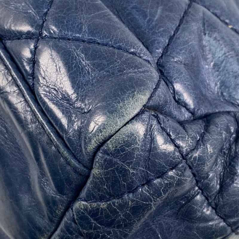 △ Chanel 香奈兒 Navy Calfskin Ruthenium-Finish Metal Single Flap Chain Shoulder Bag No.20 深藍色小牛皮鍍釕金屬鎖鏈肩背袋No.20 - 267005704-9