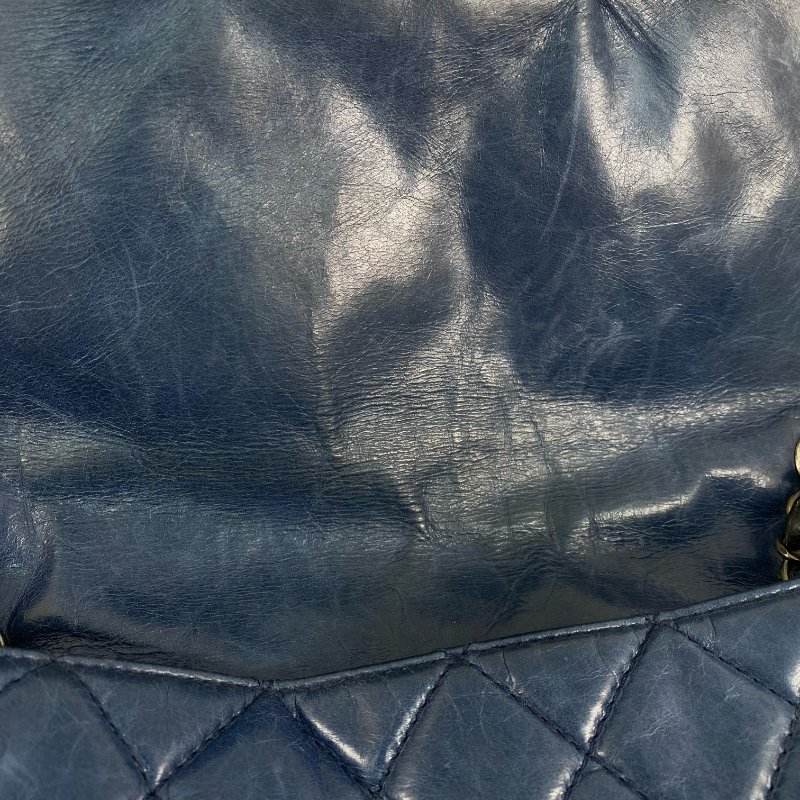 △ Chanel 香奈兒 Navy Calfskin Ruthenium-Finish Metal Single Flap Chain Shoulder Bag No.20 深藍色小牛皮鍍釕金屬鎖鏈肩背袋No.20 - 267005704-18