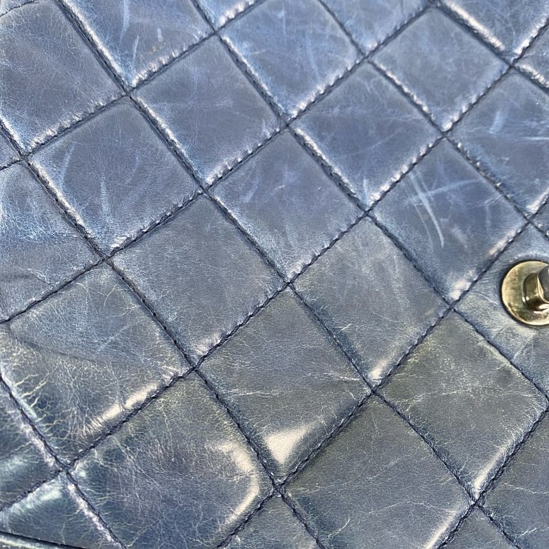 △ Chanel 香奈兒 Navy Calfskin Ruthenium-Finish Metal Single Flap Chain Shoulder Bag No.20 深藍色小牛皮鍍釕金屬鎖鏈肩背袋No.20 - 267005704-19