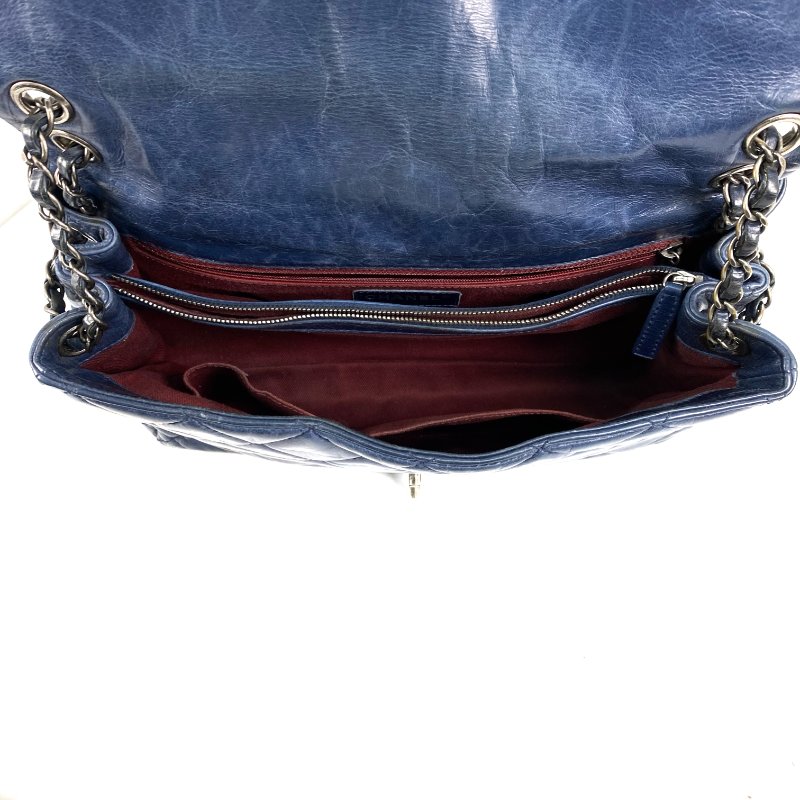 △ Chanel 香奈兒 Navy Calfskin Ruthenium-Finish Metal Single Flap Chain Shoulder Bag No.20 深藍色小牛皮鍍釕金屬鎖鏈肩背袋No.20 - 267005704-21