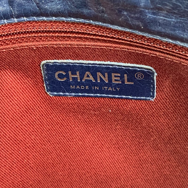 △ Chanel 香奈兒 Navy Calfskin Ruthenium-Finish Metal Single Flap Chain Shoulder Bag No.20 深藍色小牛皮鍍釕金屬鎖鏈肩背袋No.20 - 267005704-26