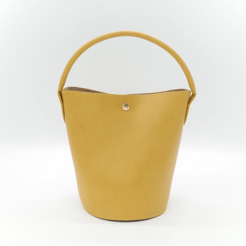 Longchamp 瓏驤 Épure 亮黃色 牛皮 經典硬挺 提籃式小型水桶包-1