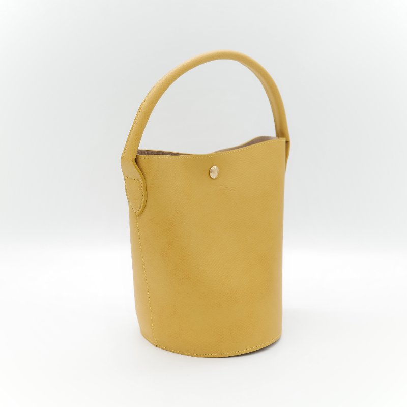Longchamp 瓏驤 Épure 亮黃色 牛皮 經典硬挺 提籃式小型水桶包-3