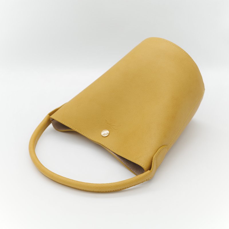 Longchamp 瓏驤 Épure 亮黃色 牛皮 經典硬挺 提籃式小型水桶包-8