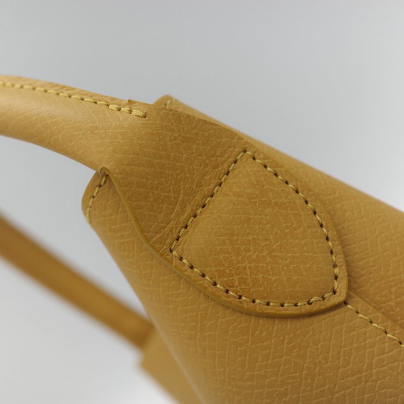 Longchamp 瓏驤 Épure 亮黃色 牛皮 經典硬挺 提籃式小型水桶包-14