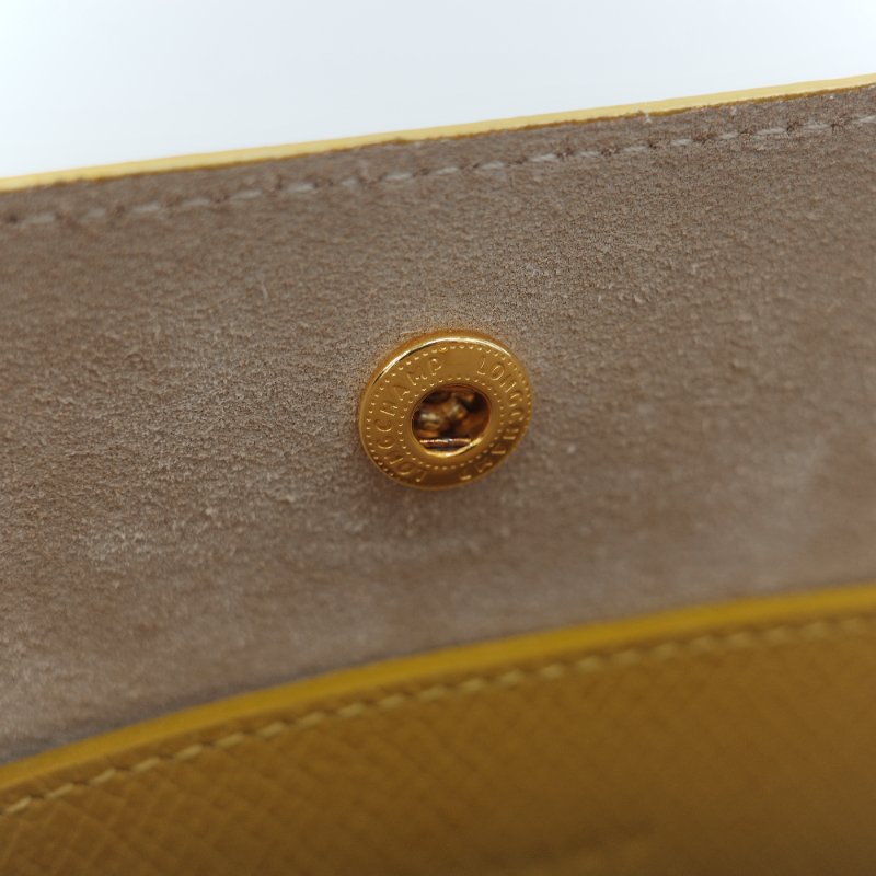 Longchamp 瓏驤 Épure 亮黃色 牛皮 經典硬挺 提籃式小型水桶包-21