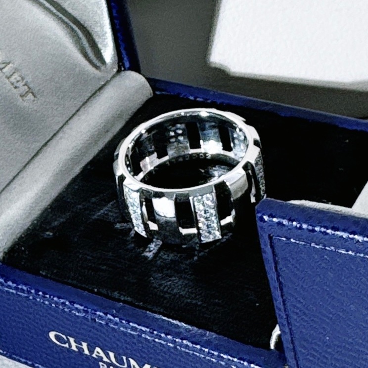 Chaumet尚美 class one 白金鑲鑽戒指，57 號-3
