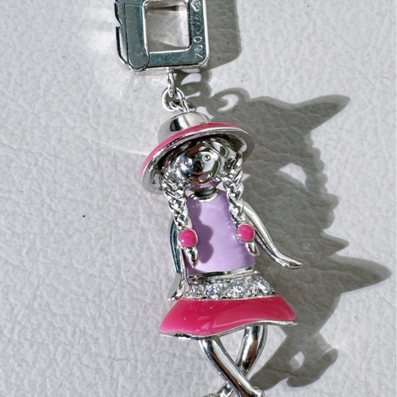 LV 路易威登 Girl Charm 白金+琺瑯+鑽石 吊墜-4