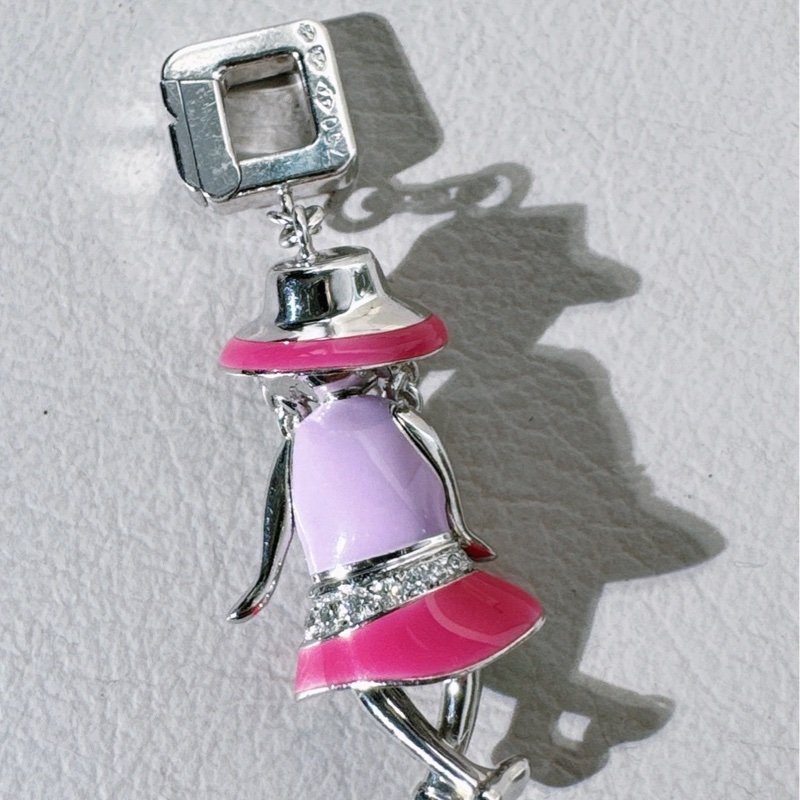 LV 路易威登 Girl Charm 白金+琺瑯+鑽石 吊墜-5