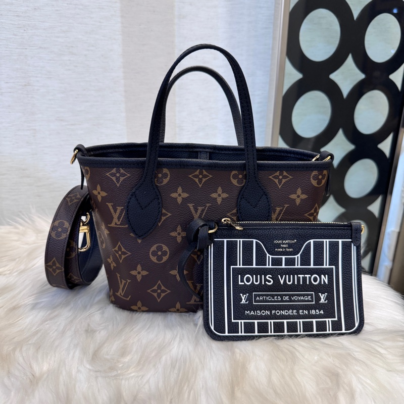 LV Neverfull Inside Out BB 新款雙面用 近全新 晶片款-0