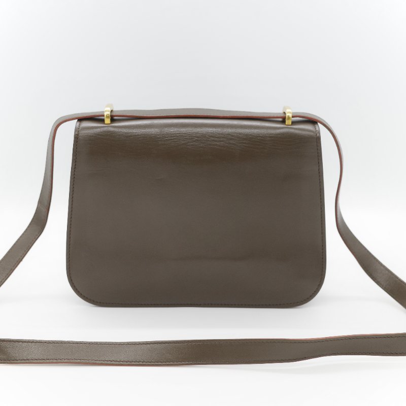 Saint Laurent 聖羅蘭 Spontini 咖啡棕色 小牛皮 牛皮  翻蓋式 斜背包馬鞍包-4