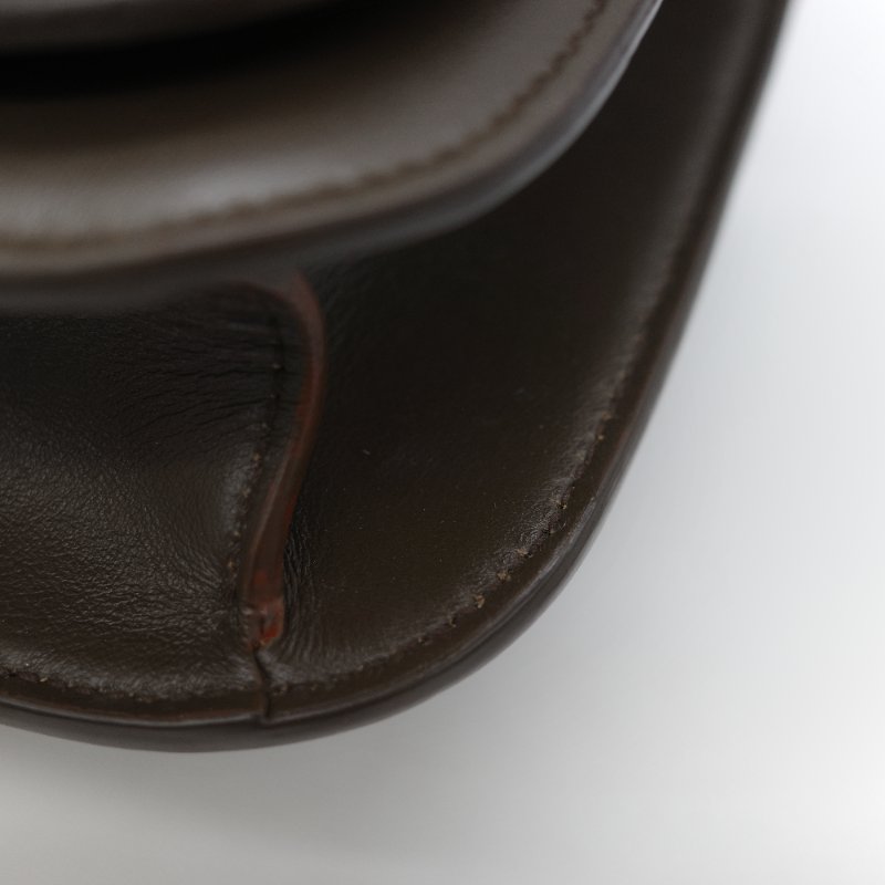 Saint Laurent 聖羅蘭 Spontini 咖啡棕色 小牛皮 牛皮  翻蓋式 斜背包馬鞍包-10