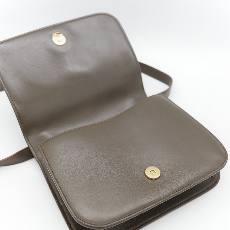 Saint Laurent 聖羅蘭 Spontini 咖啡棕色 小牛皮 牛皮  翻蓋式 斜背包馬鞍包-18