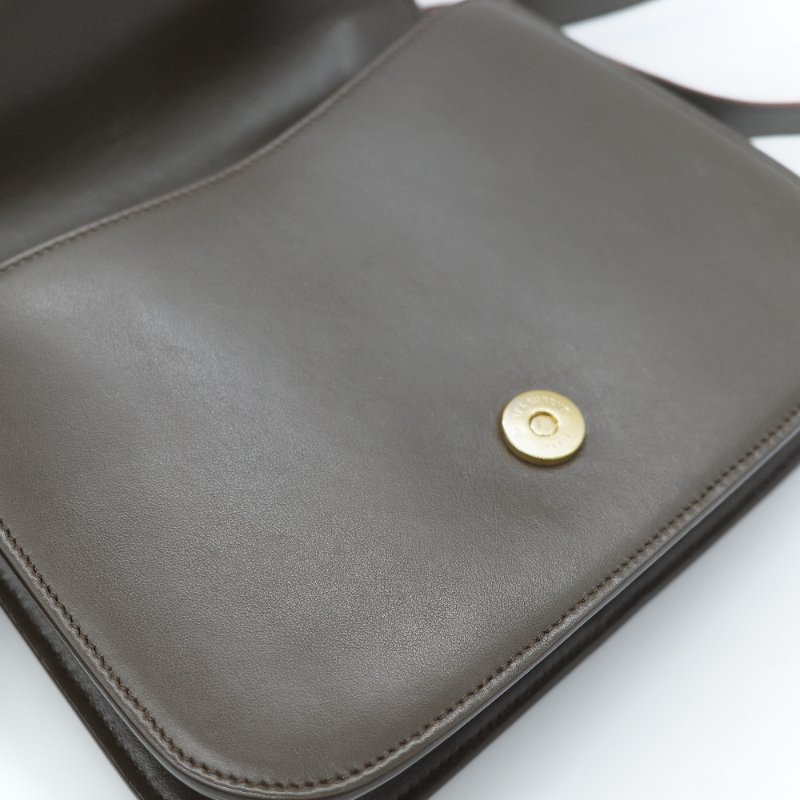 Saint Laurent 聖羅蘭 Spontini 咖啡棕色 小牛皮 牛皮  翻蓋式 斜背包馬鞍包-21