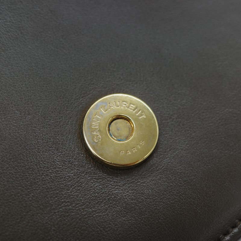 Saint Laurent 聖羅蘭 Spontini 咖啡棕色 小牛皮 牛皮  翻蓋式 斜背包馬鞍包-22