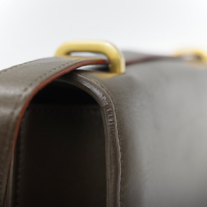 Saint Laurent 聖羅蘭 Spontini 咖啡棕色 小牛皮 牛皮  翻蓋式 斜背包馬鞍包-25