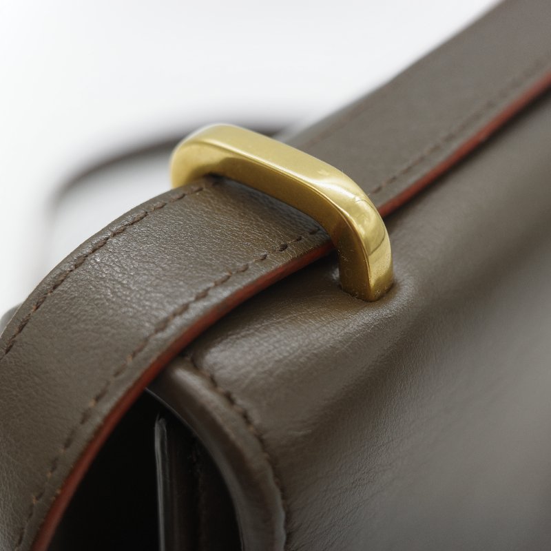 Saint Laurent 聖羅蘭 Spontini 咖啡棕色 小牛皮 牛皮  翻蓋式 斜背包馬鞍包-36